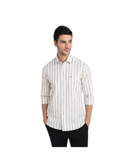 ColorPlus - White Slim Fit Full Sleeve Shirt