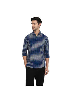 Park Avenue - Dark Blue Slim Fit Full Sleeve Shirt