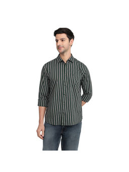 Park Avenue - Dark Green Slim Fit Full Sleeve Shirt