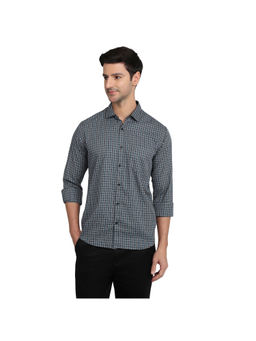 Park Avenue - Dark Grey Slim Fit Full Sleeve Shirt