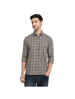 Park Avenue - Dark Brown Slim Fit Full Sleeve Shirt