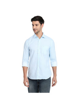 Park Avenue - Medium Blue Slim Fit Full Sleeve Shirt