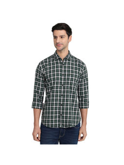 Park Avenue - Dark Green Slim Fit Full Sleeve Shirt