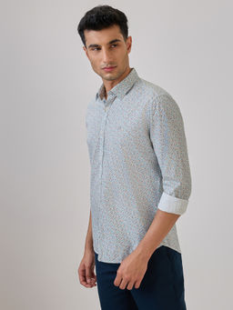 Raymond - Medium Blue Regular Fit Full Sleeve Shirt