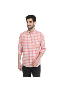 Raymond - Medium Orange Regular Fit Full Sleeve Shirt