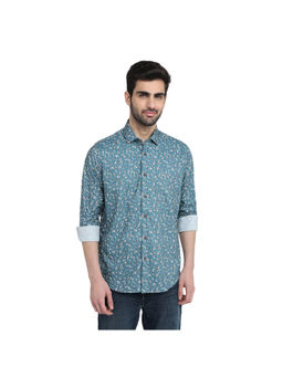 Raymond - Medium Blue Regular Fit Full Sleeve Shirt