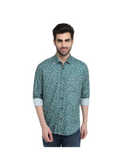 Raymond - Medium Green Regular Fit Full Sleeve Shirt