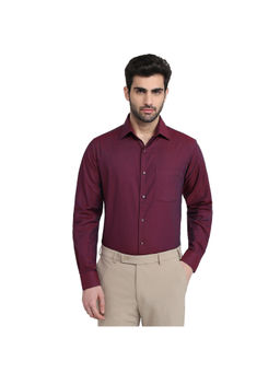 Raymond - Dark Maroon Slim Fit Full Sleeve Shirt