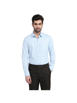 Raymond - Medium Blue Contemporary Fit Full Sleeve Shirt