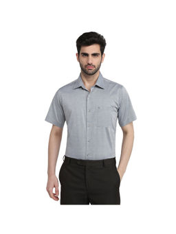Raymond - Medium Grey Regular Fit Half Sleeve Shirt