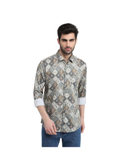 Parx - Medium Green Slim Fit Full Sleeve Shirt