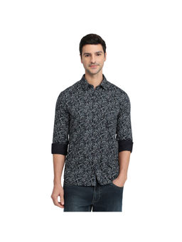 Parx - Dark Black Slim Fit Full Sleeve Shirt