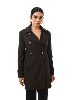 Style Island - SIPL1247 Brown Umber Italian Wool Snug Coat for Women