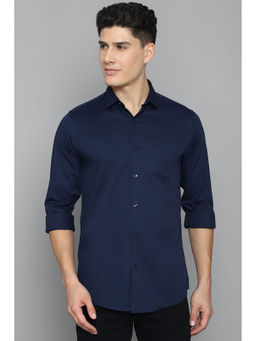 Allen Solly - Men Navy Slim Fit Solid Full Sleeves Casual Shirt