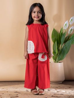 Readiprint - Girls Embroidered Cotton Blend Sleeveless Co-Ord Set