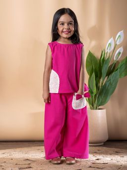 Readiprint - Girls Embroidered Cotton Blend Sleeveless Co-Ord Set