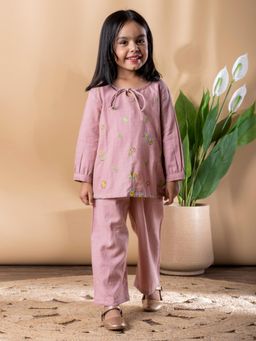 Readiprint - Girls Embroidered Cotton Blend Full Sleeves Co-Ord Set
