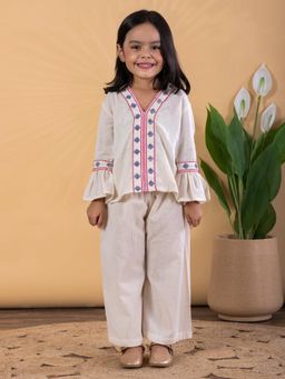Readiprint - Girls Printed Cotton Blend Bell Sleeves Co-Ord Set