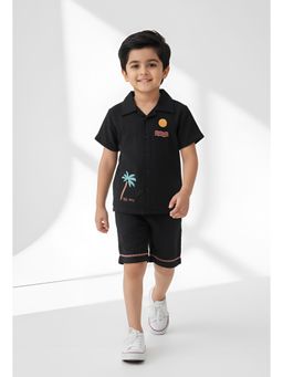 Bella Moda - Boys Embroidered Cotton Half Sleeves Shirt with Shorts