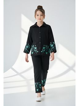 Bella Moda - Girls Embroidered Cotton Full Sleeves Co-Ord Set