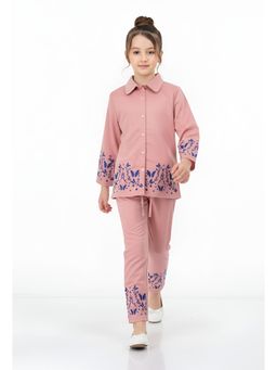Bella Moda - Girls Embroidered Cotton Full Sleeves Co-Ord Set