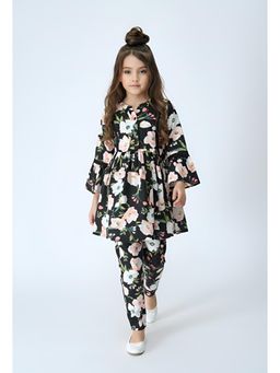 Bella Moda - Girls Floral Cotton Full Sleeves Co-Ord Set