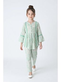 Bella Moda - Girls Floral Cotton Full Sleeves Co-Ord Set