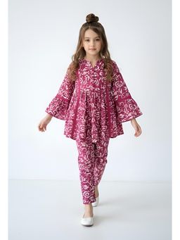 Bella Moda - Girls Floral Cotton Full Sleeves Co-Ord Set
