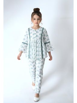 Bella Moda - Girls Printed Cotton Full Sleeves Co-Ord Set