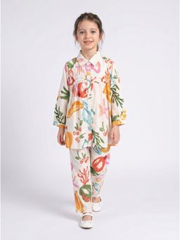 Bella Moda - Girls Printed Cotton Full Sleeves Co-Ord Set