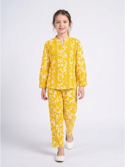 Bella Moda - Girls Floral Cotton Full Sleeves Co-Ord Set