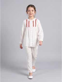 Bella Moda - Girls Printed Cotton Full Sleeves Co-Ord Set