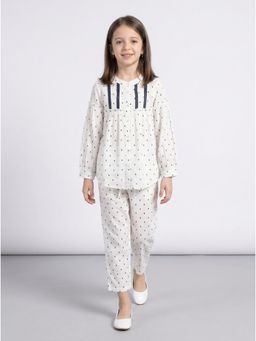 Bella Moda - Girls Printed Cotton Full Sleeves Co-Ord Set