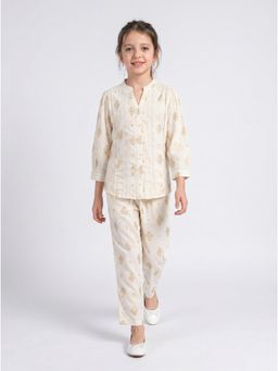 Bella Moda - Girls Printed Cotton Full Sleeves Co-Ord Set