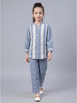Bella Moda - Girls Printed Cotton Full Sleeves Co-Ord Set