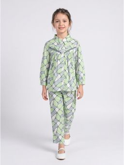 Bella Moda - Girls Printed Cotton Full Sleeves Co-Ord Set