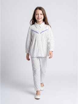 Bella Moda - Girls Printed Cotton Full Sleeves Co-Ord Set