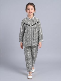 Bella Moda - Girls Printed Cotton Full Sleeves Co-Ord Set