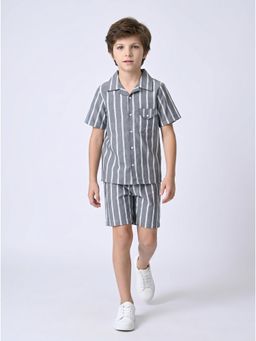 Bella Moda - Boys Solid/Plain Cotton Half Sleeves Co-Ord Set
