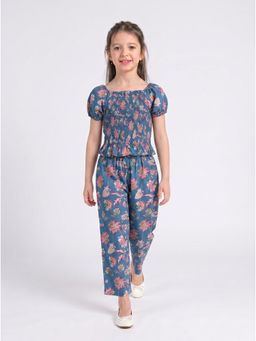 Bella Moda - Girls Printed Cotton Half Sleeves Co-Ord Set