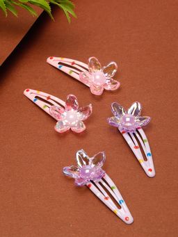 Stol'N - Multi-Color Floral Applique Tic Tac Pins (Pack of 4) (2-6 Years)