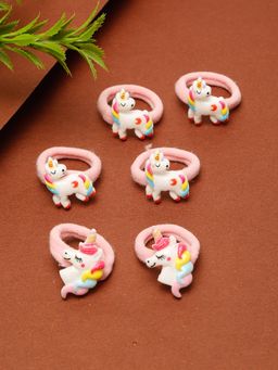 Stol'N - Pink Unicorn Designed Rubber Bands (Pack of 6) (2-6 Years)