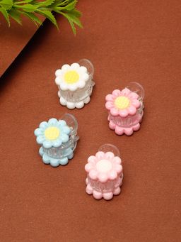 Stol'N - Multi-Color Floral Applique Hair Claw Clips (Pack of 4) (2-6 Years)