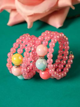Stol'N - Dark Pink Beads Embellished Bracelets (Pack of 2) (2-6 Years)