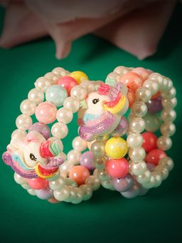 Stol'N - Multi-Color Beads & Unicorn Embellished Bracelets (Pack of 2) (2-6 Years)