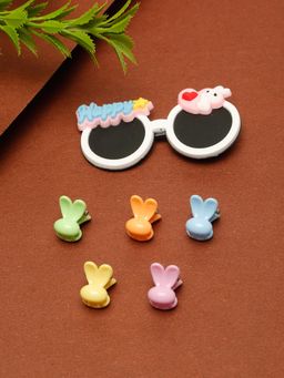 Stol'N - Multi-Color Bunny & Sunglass Designed Hair Clips (Pack of 6) (2-6 Years)