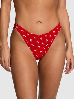 Victoria's Secret - PINK Logo Cotton Shine High Leg Thong Panty