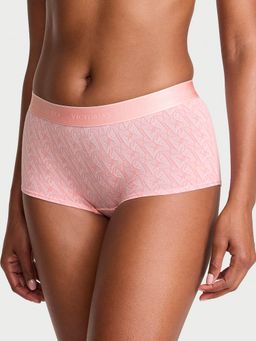 Victoria's Secret - Pink Cotton Logo Cotton Boyshort Panty