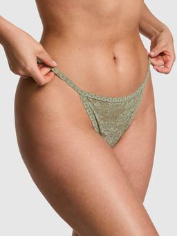 Victoria's Secret - Green PINK Wink V String Panty