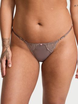 Victoria's Secret - Dream Angels Lace Trim Adjustable V String Panty